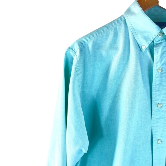 Ralph Lauren Blue Label Classic Fit Button Down Teal Shirt 100% Cotton Medium - Picture 4 of 12